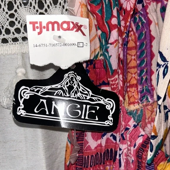 Angie Patchwork Floral Mini Dress in Pink and Red - Picture 5 of 7